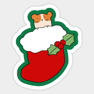 Red Stocking Hamster Sticker